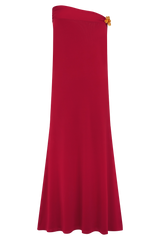 Ainsley Asymmetrical Maxi Skirt With Floral Hardware - Fuchsia Pink