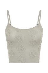 Greta Rose Beaded Camisole - Silver