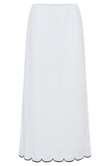 Alessio Scalloped Midi Skirt - Ivory