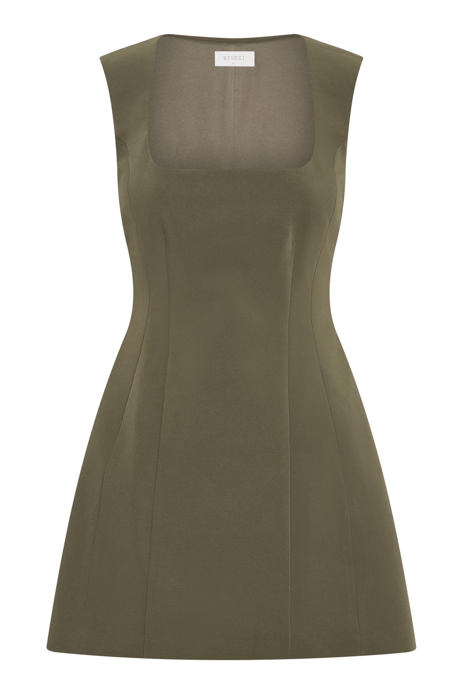 Lysandre Crepe Mini Dress - Military Olive