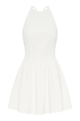 Carolina Cotton Halter Mini Dress - White
