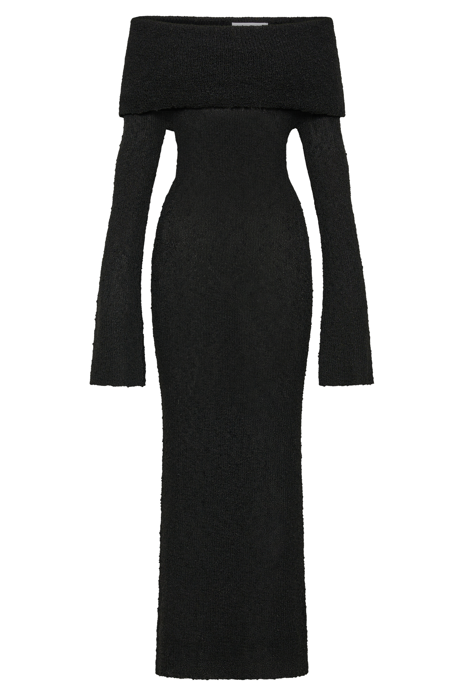 Marisol Off Shoulder Boucle Maxi Dress - Black