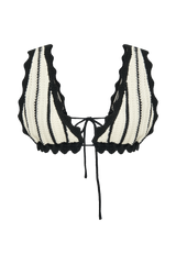 Jadia Contrast Crochet Bralette - Black/White