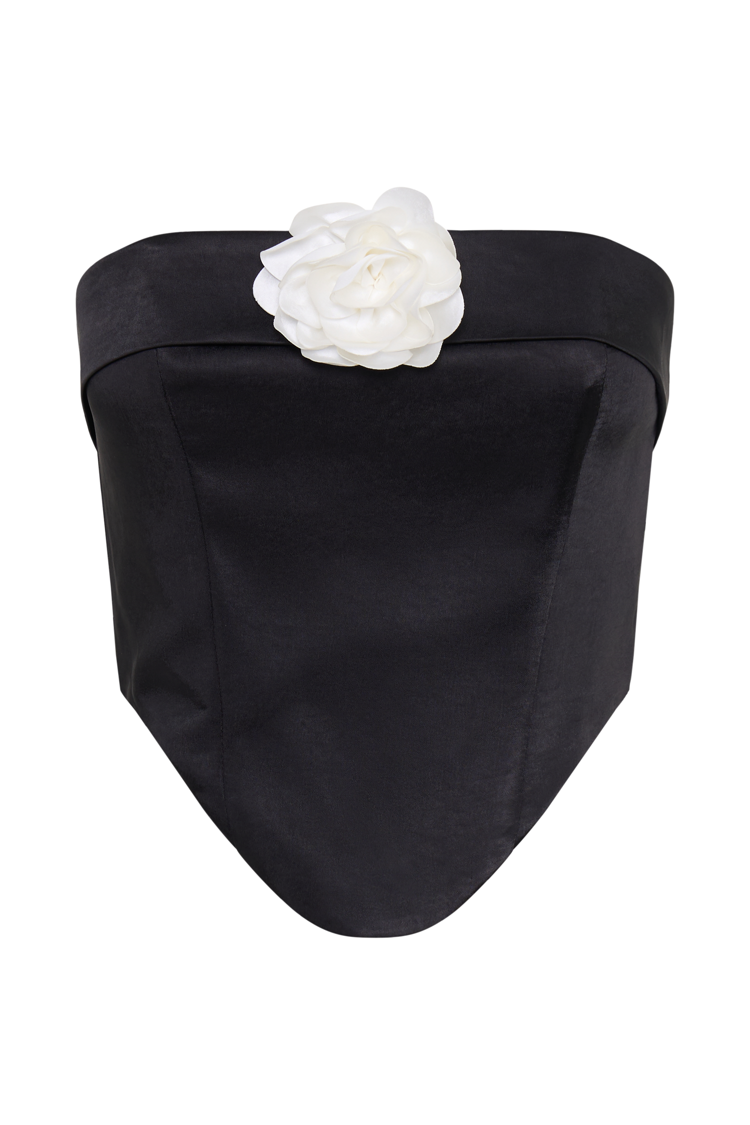 Margot Strapless Rose Corset - Black