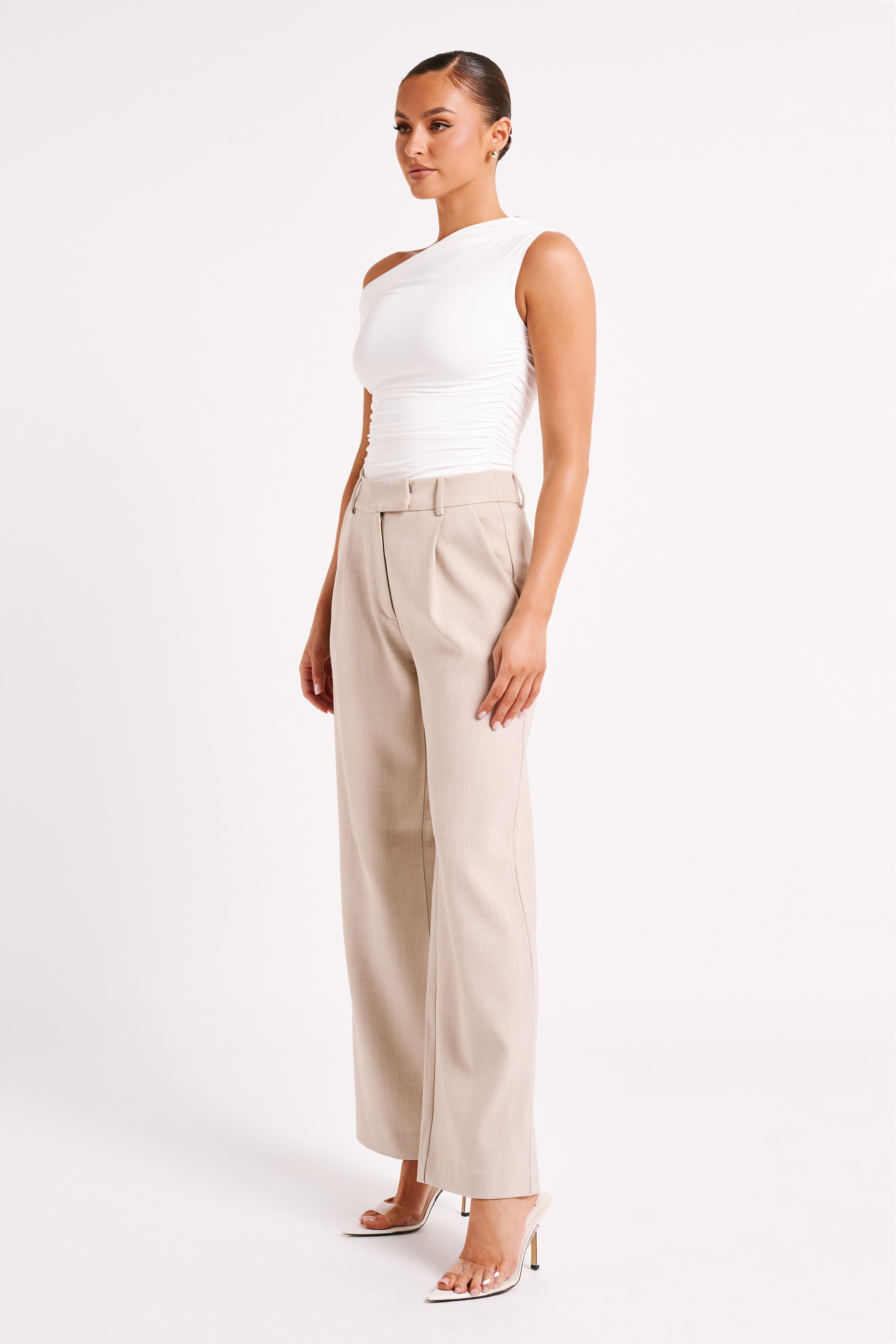 Alayna Recycled Nylon Ruched Top - White